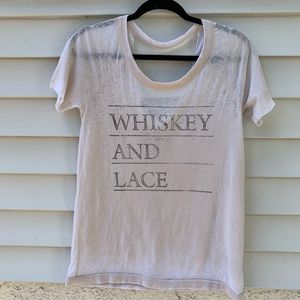 Chaser Vintage-style Whiskey & Lace Tee - Sz Small
